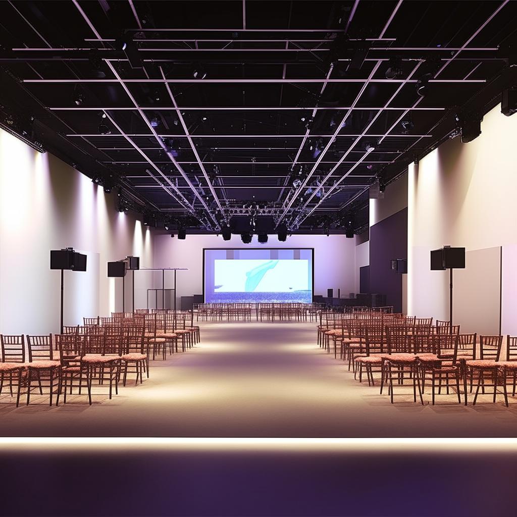 Illustrate a 20 feet by 22 feet room, accurately laid out to accommodate a seating arrangement for 24 people. Incorporate varying factors such as event type, seating style, additional room features.