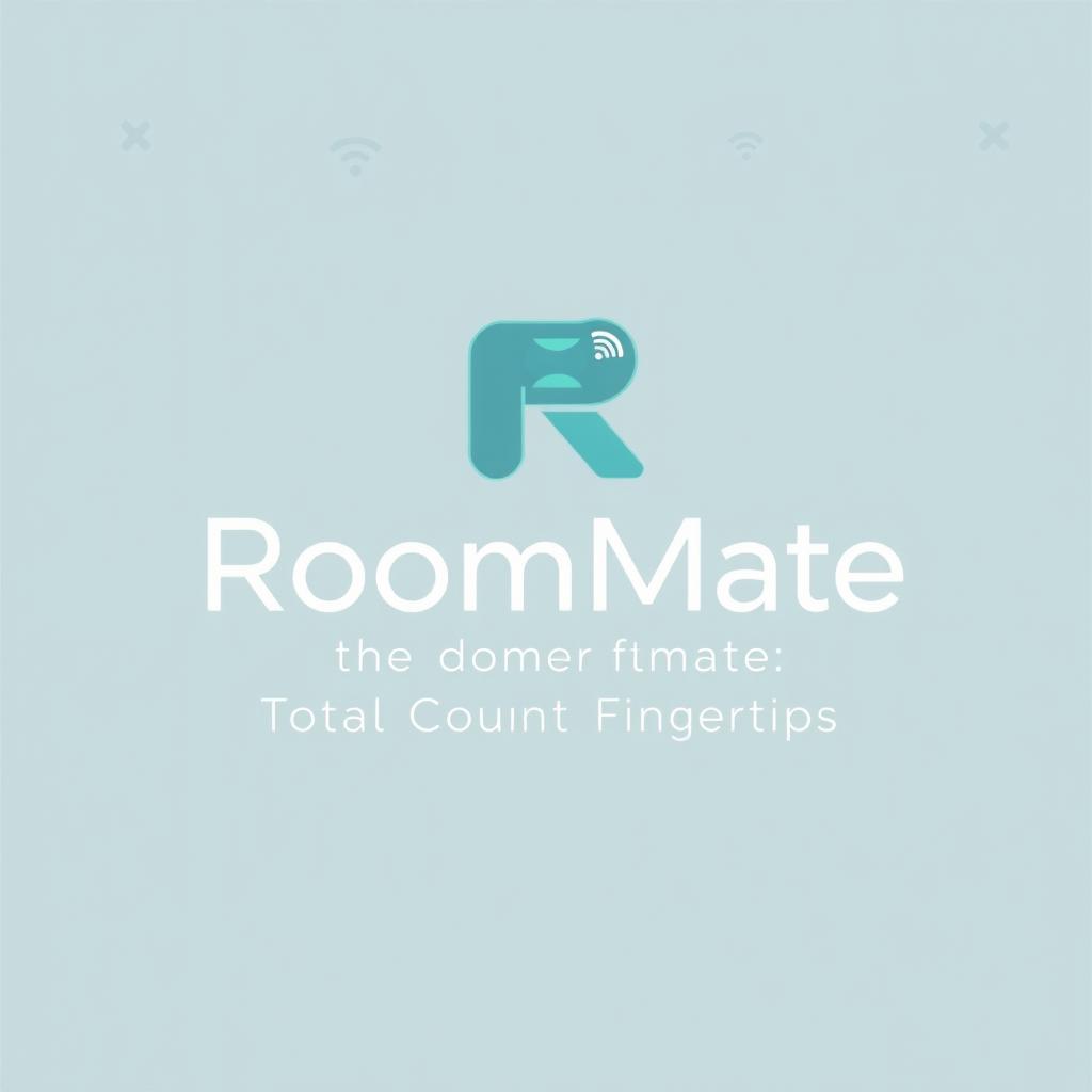 A sleek and modern logo design for 'RoomMate: Total Control at Your Fingertips'