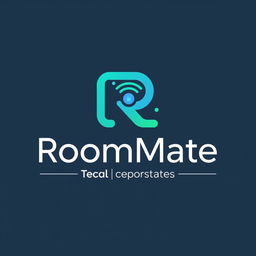 A sleek and modern logo design for 'RoomMate: Total Control at Your Fingertips'