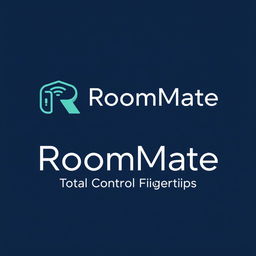A sleek and modern logo design for 'RoomMate: Total Control at Your Fingertips'