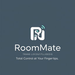 A sleek and modern logo design for 'RoomMate: Total Control at Your Fingertips'