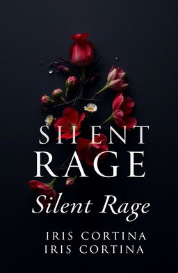 A minimalist book cover design for a dark romance novel titled 'Silent Rage' by Iris Cortina