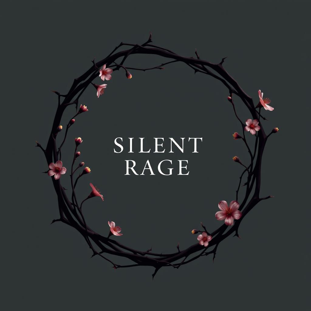 A minimalist book cover design for the dark romance novel titled 'Silent Rage'