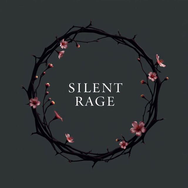 A minimalist book cover design for the dark romance novel titled 'Silent Rage'