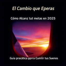 A book cover design for a title 'El Cambio que Esperas' at the top, followed by the subtitle 'Cómo Alcanzar tus Metas en 2025' and underneath, 'Guía Práctica para Cumplir tus Sueños'