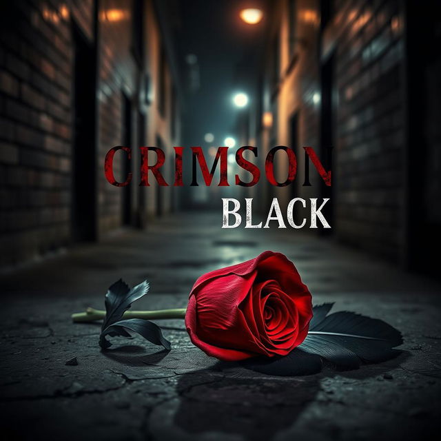 A gripping book cover design for a thriller novel titled 'Crimson and Black'