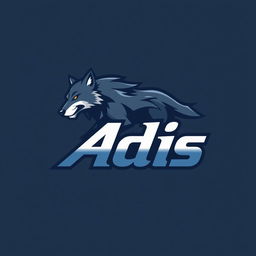A logo design featuring a stylized wolf as the main element, incorporating the name 'Adis' in a bold, modern typeface