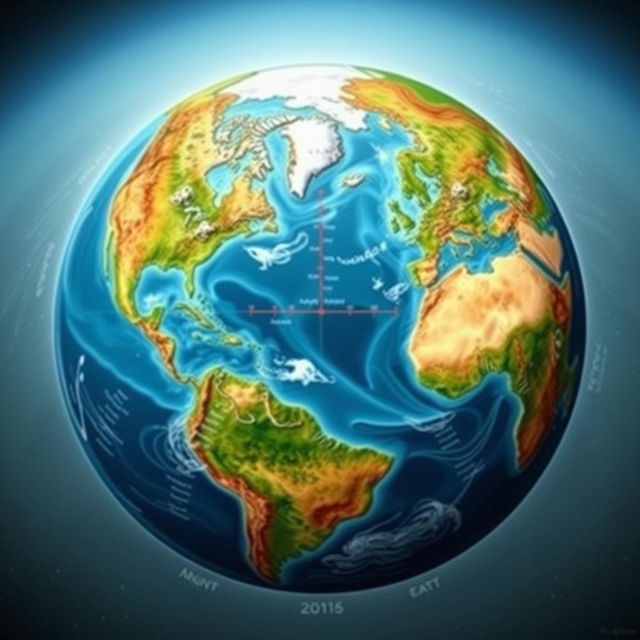 A visually stunning illustration of plate tectonics in action, depicting the Earth's lithosphere divided into several tectonic plates