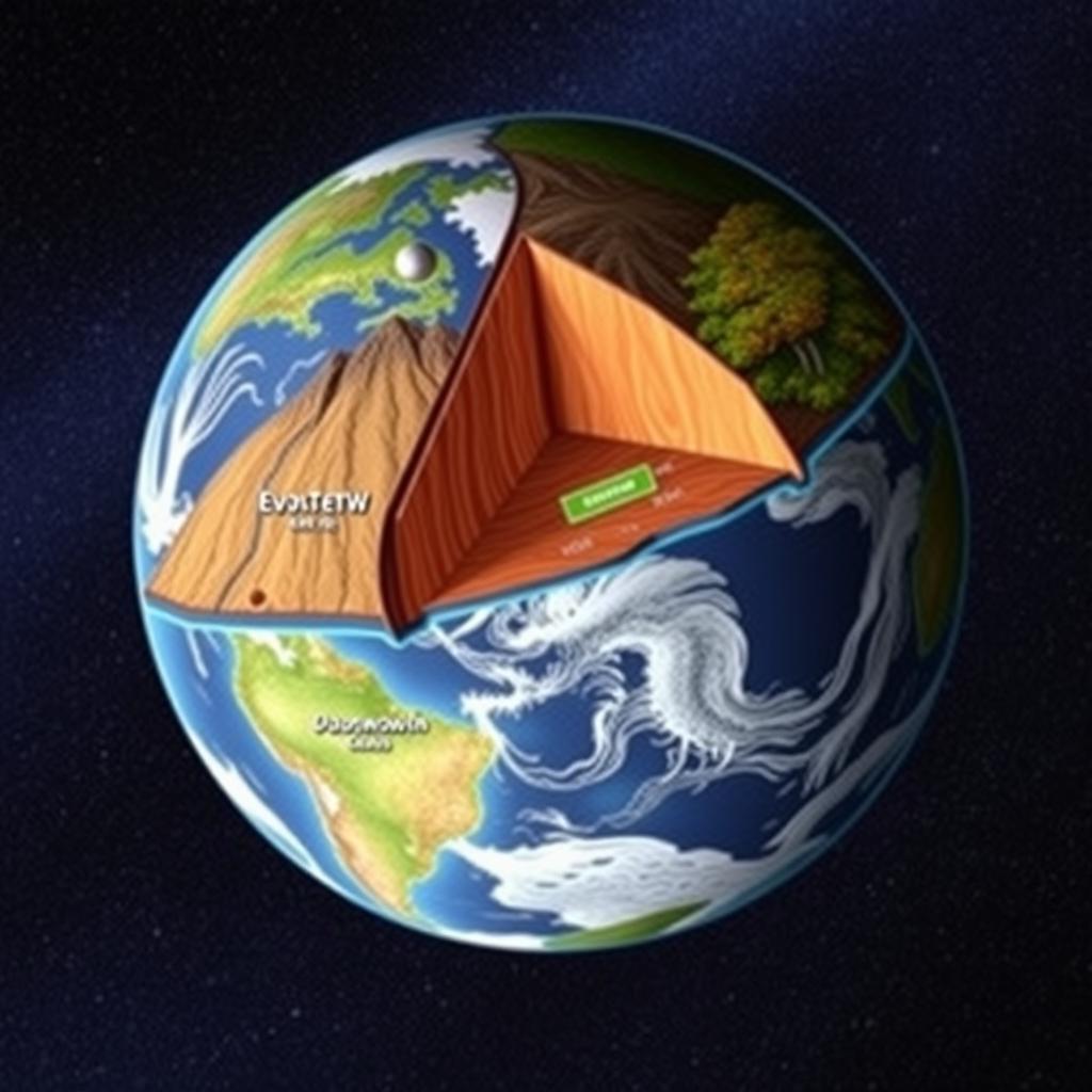 A visually stunning illustration of plate tectonics in action, depicting the Earth's lithosphere divided into several tectonic plates