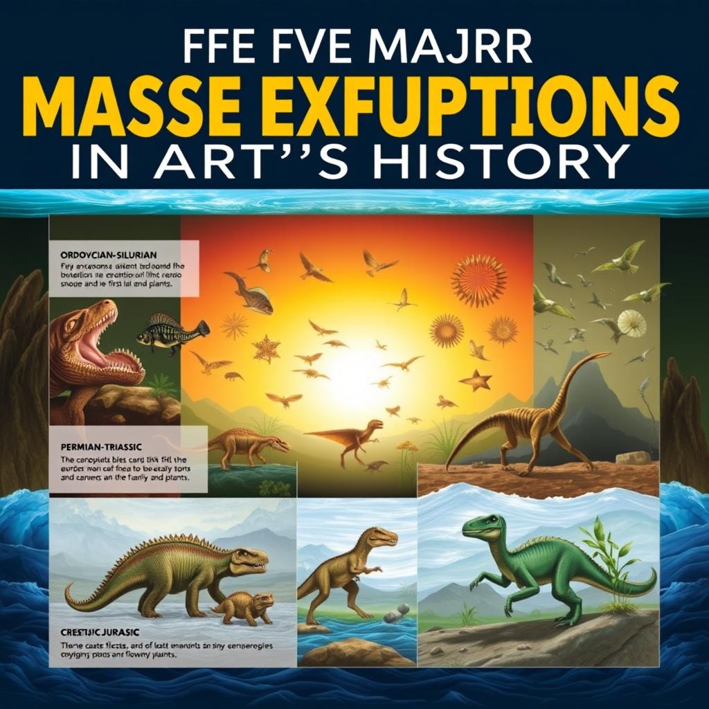 A visually captivating representation of the five major mass extinctions in Earth’s history