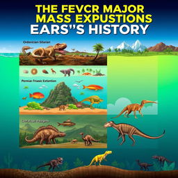 A visually captivating representation of the five major mass extinctions in Earth’s history