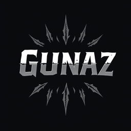 A logo design featuring the name 'Gunaz' that creatively incorporates wolf scratch marks