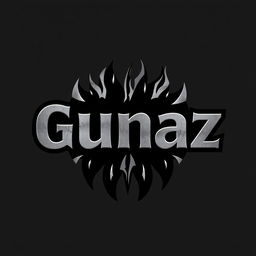 A logo design featuring the name 'Gunaz' that creatively incorporates wolf scratch marks