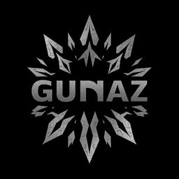 A logo design featuring the name 'Gunaz' that creatively incorporates wolf scratch marks