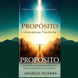 A captivating book cover for a motivational title 'Propósito: A Jornada que Transforma'