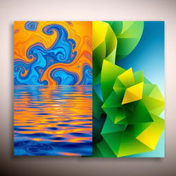 A stunning collage featuring two beautiful abstract images seamlessly blended together