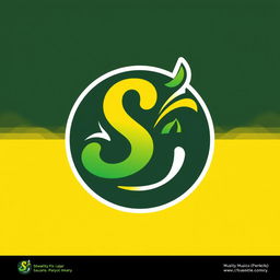 A creative logo design for a music-themed brand featuring the letters 'S' and 'A' in a stylized manner