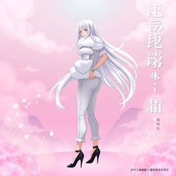 An eye-catching light novel cover featuring a tall male femboy with stunning long white hair that cascades around him, exuding an ethereal charm