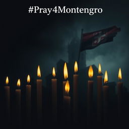 A hauntingly atmospheric scene capturing the somber essence of tragedy in Cetinje