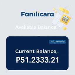 A financial graphic displaying the following information prominently: 'Available Balance: PHP 251,233