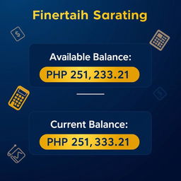 A financial graphic displaying the following information prominently: 'Available Balance: PHP 251,233