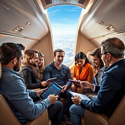 Mark Zuckerberg, the CEO of Facebook, is portrayed on a luxurious private jet traveling to Bangladesh