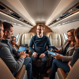 Mark Zuckerberg, the CEO of Facebook, is portrayed on a luxurious private jet traveling to Bangladesh