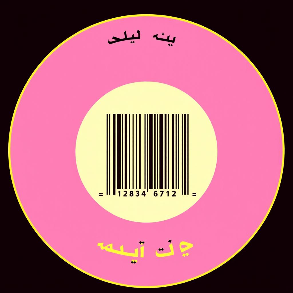 A pink circle with a yellow border, featuring the text 'تیوان طب' written in an arc at the top