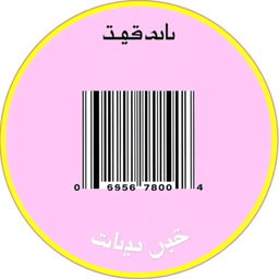 A pink circle with a yellow border, featuring the text 'تیوان طب' written in an arc at the top