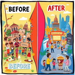 A visually engaging 10x15 inch poster illustrating the social, political, and cultural changes in the Philippines