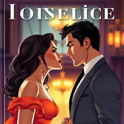A cover illustration depicting a dramatic scene between a man and a woman locked in a sharp gaze