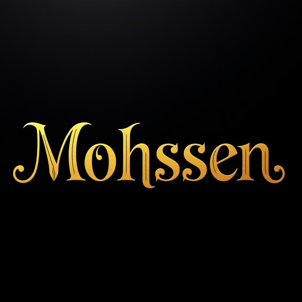 The word 'Mohsen' elegantly rendered in a royal and golden font