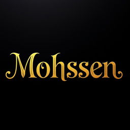 The word 'Mohsen' elegantly rendered in a royal and golden font