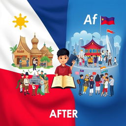 A striking 10x15 inch poster that creatively showcases the social, political, and cultural changes in the Philippines