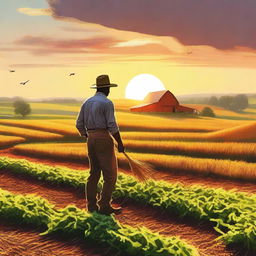 An image of a serene farming landscape