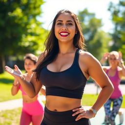 A motivational scene featuring Natalie, a personal trainer who is half Hispanic