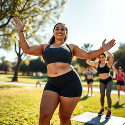 A motivational scene featuring Natalie, a personal trainer who is half Hispanic