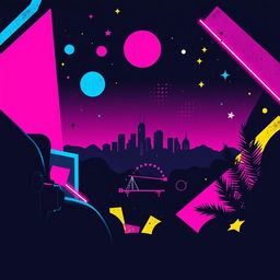 A retro 90s inspired background featuring a dark, moody aesthetic