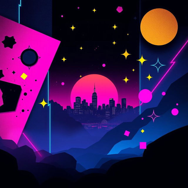 A retro 90s inspired background featuring a dark, moody aesthetic