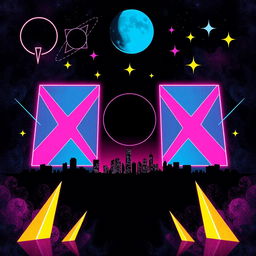 A retro 90s inspired background featuring a dark, moody aesthetic