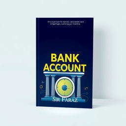A full-size book cover for the title 'Bank Account' by Sir Faraz, featuring a modern and sleek design that evokes themes of finance and wealth