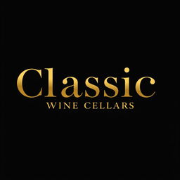 A logo design featuring a black background with elegant gold and silver lettering
