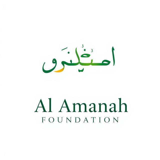 A minimalist and professional logo design for 'Al Amanah Foundation'