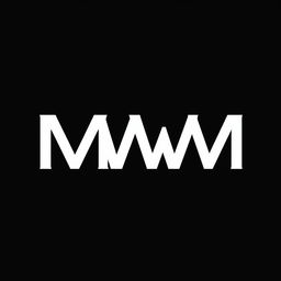 A logo design centered around the letters 'M W M', prominently displayed in white on a solid black background