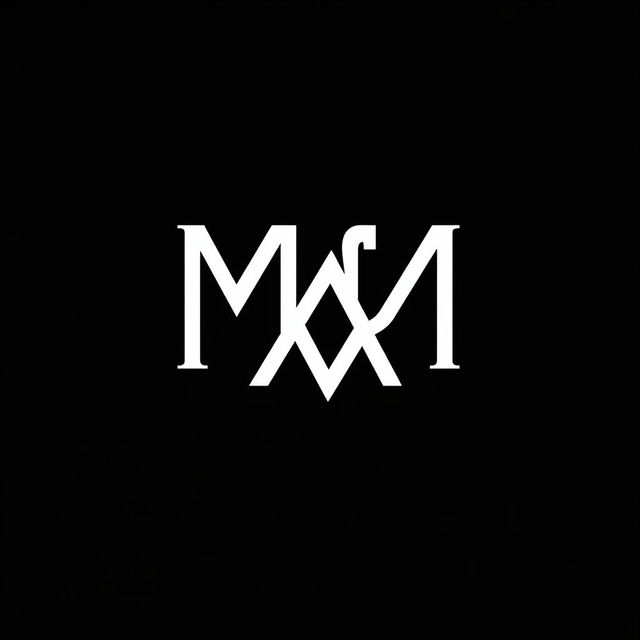 A logo design centered around the letters 'M W M', prominently displayed in white on a solid black background