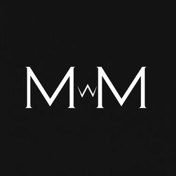 A logo design centered around the letters 'M W M', prominently displayed in white on a solid black background