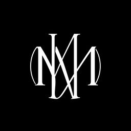 An elegant logo design centered around the letters 'M W M', presented in white on a black background