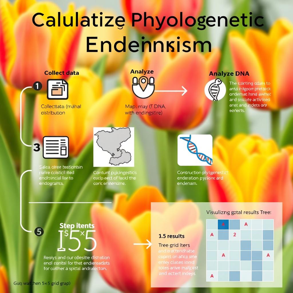 A modern and clear infographic showing the process of calculating phylogenetic endemism