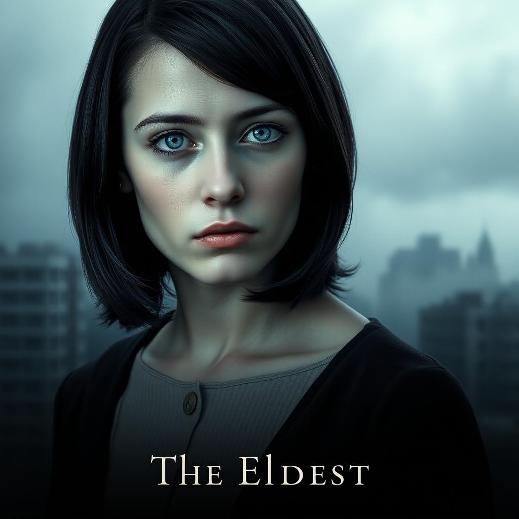 A film poster titled 'The Eldest', featuring a somber and introspective young woman in her late teens