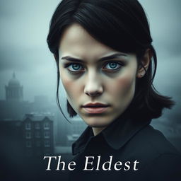 A film poster titled 'The Eldest', featuring a somber and introspective young woman in her late teens